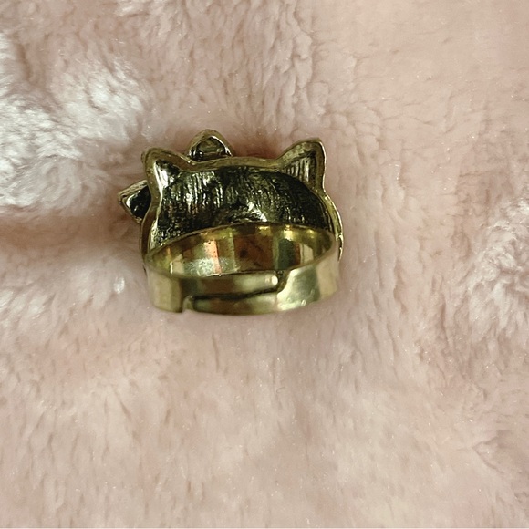 Hello Kitty Bronze Gold Pink Crystal Adjustable Ring - NWOT - Picture 5 of 6